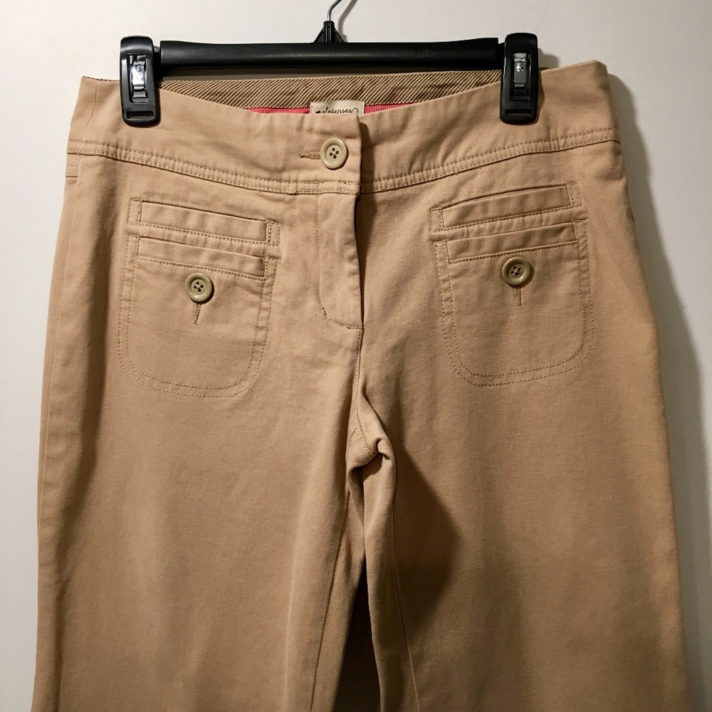 Elevenses Anthropologie Bootcut Khaki Cargo Pants